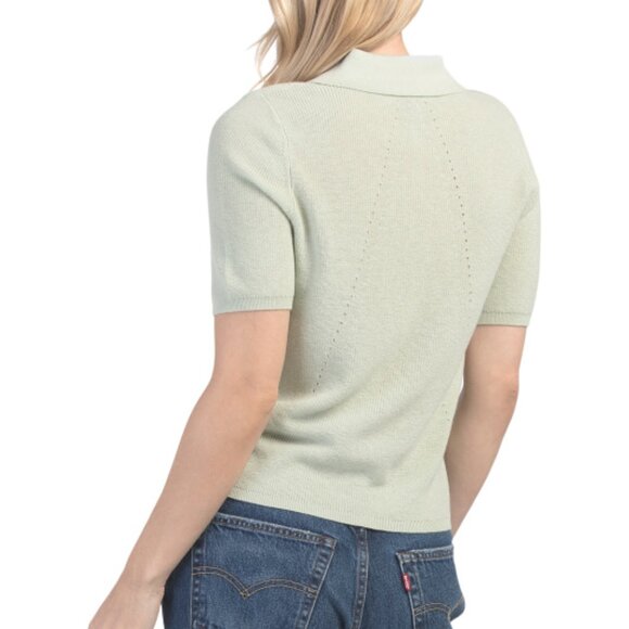 RAG & BONE Cotton Blend Darcey Short Sleeve Polo - Picture 2 of 2